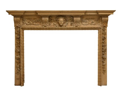 Lot 457 - A George III Carved Pine Chimneypiece, late...