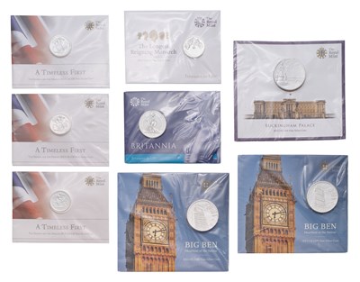Lot 454 - Assorted Royal Mint Fine Silver Coins, 8 in...