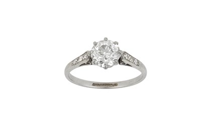 Lot 2129 - A Diamond Solitaire Ring the old cut diamond...