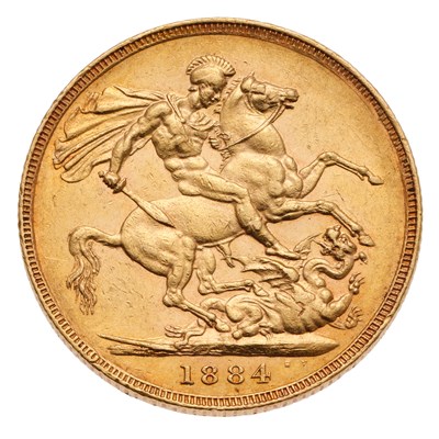 Lot 306 - Victoria, Sovereign 1884M, Melbourne Mint, St....