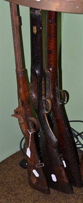 Lot 401 - Three 19th century percussion cap long guns