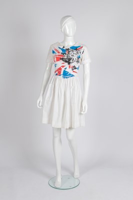 Lot 2000 - BOY Label White Cotton Printed Mini Dress,...