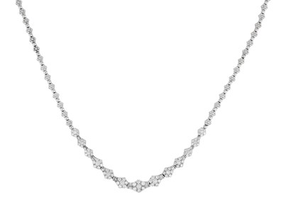 Lot 2102 - An 18 Carat White Gold Diamond Necklace the...