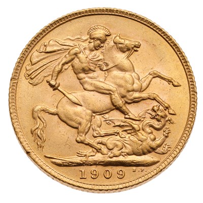 Lot 328 - Edward VII, Sovereign 1909; extremely fine...