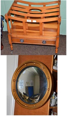 Lot 412 - Reproduction yew Canterbury and a mirror