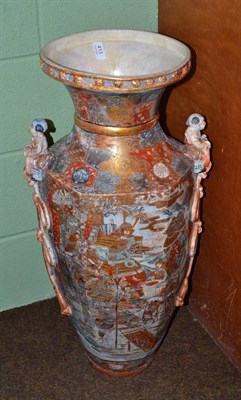 Lot 413 - A large Japanese Satsuma vase (restored)