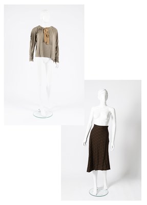 Lot 2029 - Vivienne Westwood Brown Cotton Striped Skirt,...