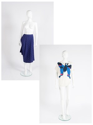 Lot 2031 - Vivienne Westwood Purple Striped Draped Bustle...