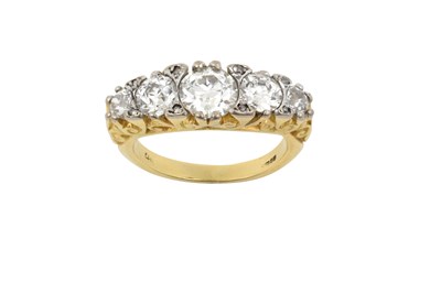 Lot 2086 - An 18 Carat Gold Diamond Five Stone Ring the...