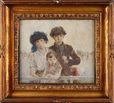 Lot 340 - Madeline Green (1884-1947) At the races Oil on...