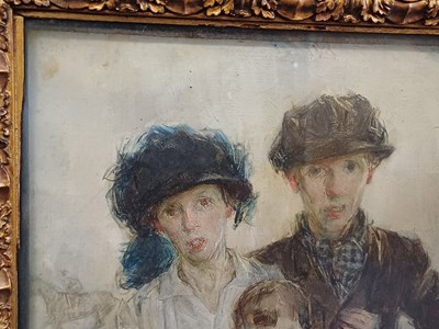 Lot 340 - Madeline Green (1884-1947) At the races Oil on...