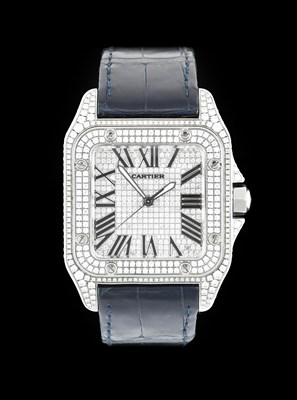 Lot 2305 - Cartier: A Stainless Steel Diamond Set...