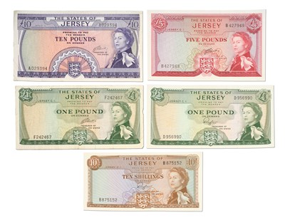 Lot 506 - Jersey, Assorted Banknotes, 5 in total to...