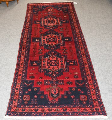 Lot 442 - Hamadan Rug, the crimson field with three...
