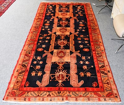 Lot 443 - Northwest Persian Long Rug, the indigo field...