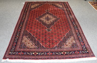 Lot 440 - Tabriz Carpet, the blood red Herati field...