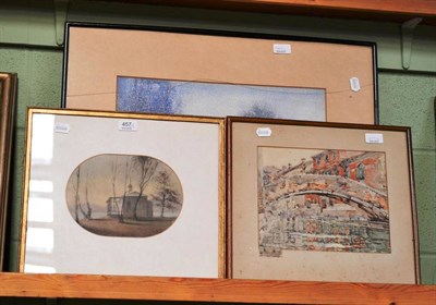 Lot 457 - Three framed watercolour landscapes