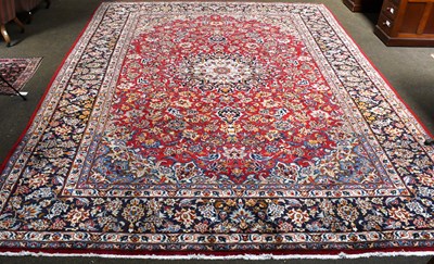 Lot 1239 - Sarouk Carpet, the blood red field with...
