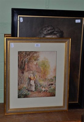 Lot 460 - C J Keats watercolour and two framed prints