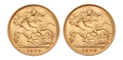 Lot 350 - 2x George V, Half Sovereigns, both 1925SA,...