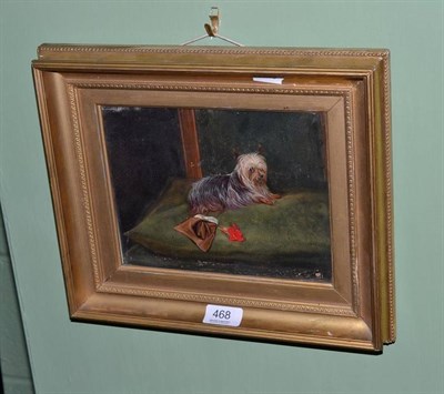 Lot 468 - Gilt framed oil study of a terrier