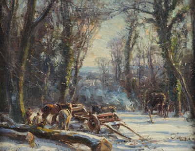 Lot 1008 - Herbert Royle (1870-1958) "Wood Waggoners,...
