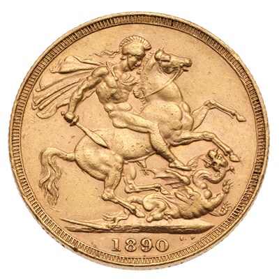 Lot 311 - Victoria, Sovereign 1890; very fine, reverse...