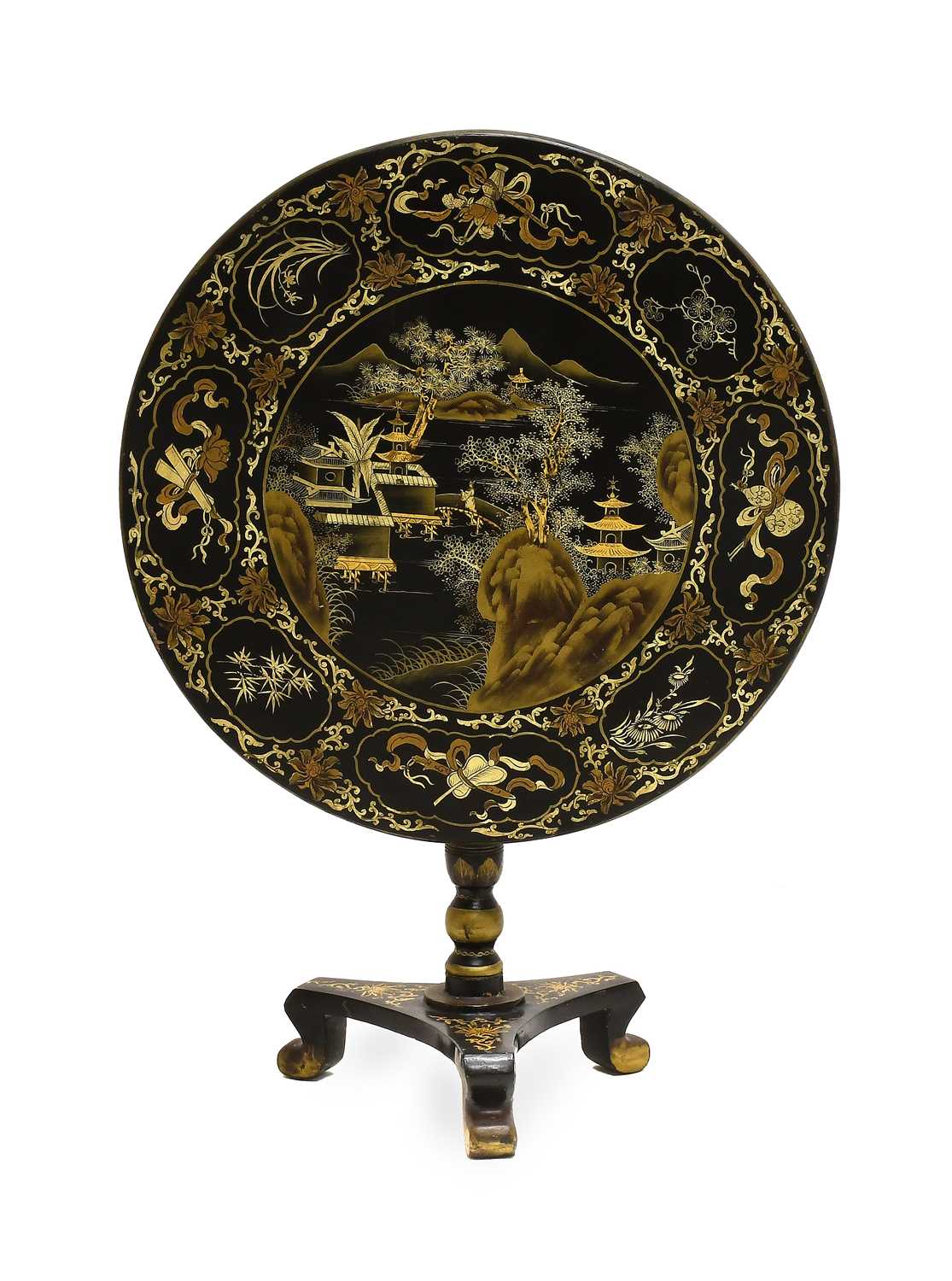 Lot 88 - A Chinese Black Lacquer Chinoiserie-Decorated...