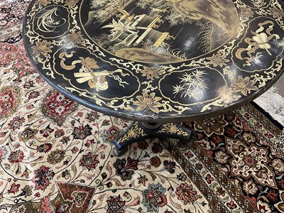 Lot 88 - A Chinese Black Lacquer Chinoiserie-Decorated...