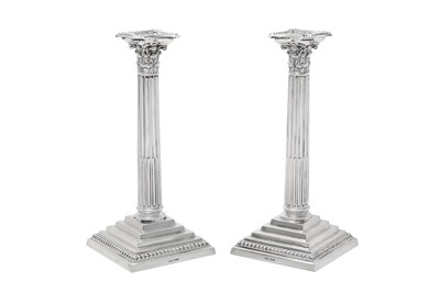 Lot 2220 - A Pair of Elizabeth II Silver Candlesticks