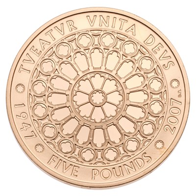 Lot 362 - UK, Gold Proof Five Pounds 2007, struck to...