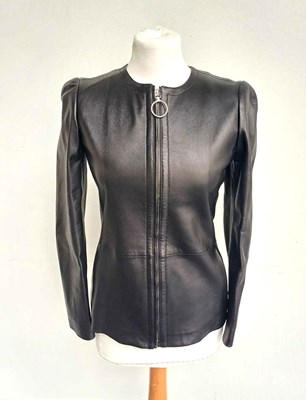 Lot 1077 - Gucci Black Soft Leather Tailored Jacket, with...