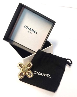 Lot 1078 - A Paste Brooch, by Chanel, the central...