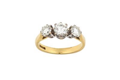 Lot 2040 - An 18 Carat Gold Diamond Three Stone Ring the...