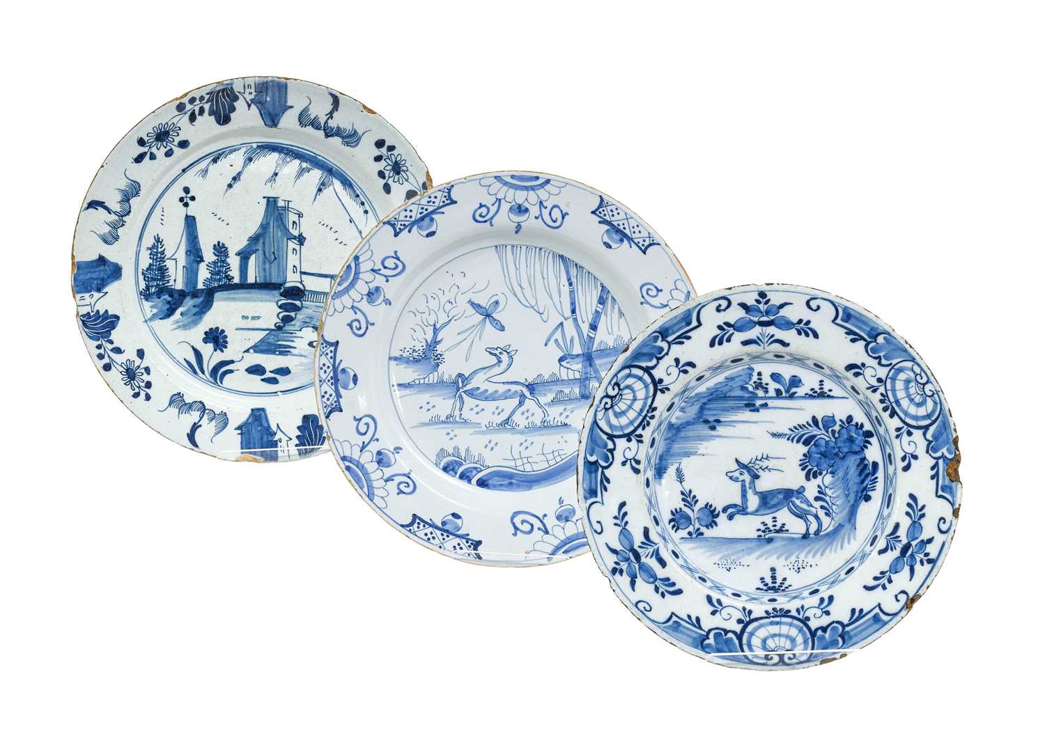 Lot 254 - An English Delft Dish, circa 1750, painted in...