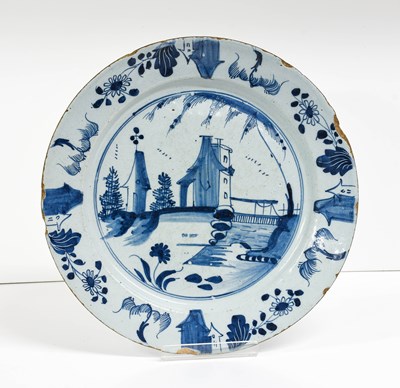 Lot 254 - An English Delft Dish, circa 1750, painted in...