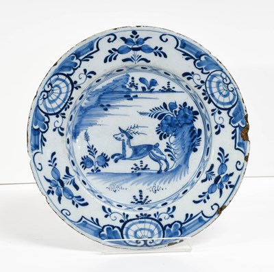 Lot 254 - An English Delft Dish, circa 1750, painted in...