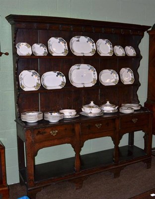 Lot 497 - 18th century oak dresser and rack