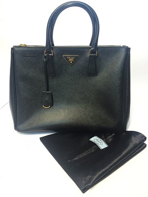 Lot 1074 - Prada Milano Black Saffiano Leather Galleria...