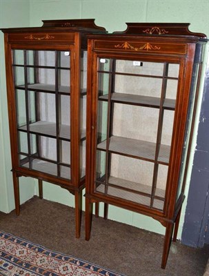 Lot 503 - A matched pair of Edwardian mahogany glazed display cabinets