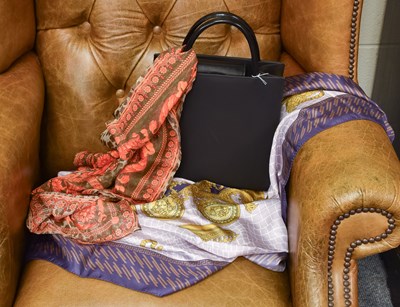 Lot 1377 - Ralph Lauren Black Leather Handbag, with...