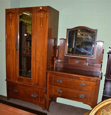 Lot 511 - Edwardian walnut painted two piece bedroom suite (lacking cornice)