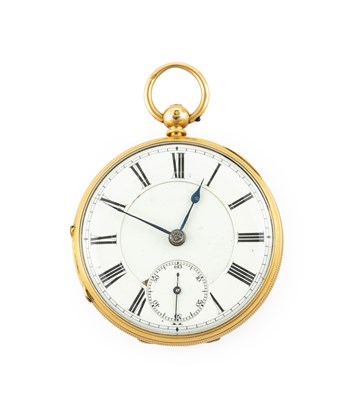Lot 2248 - Lawrence & Sons: An 18 Carat Gold Open Faced...