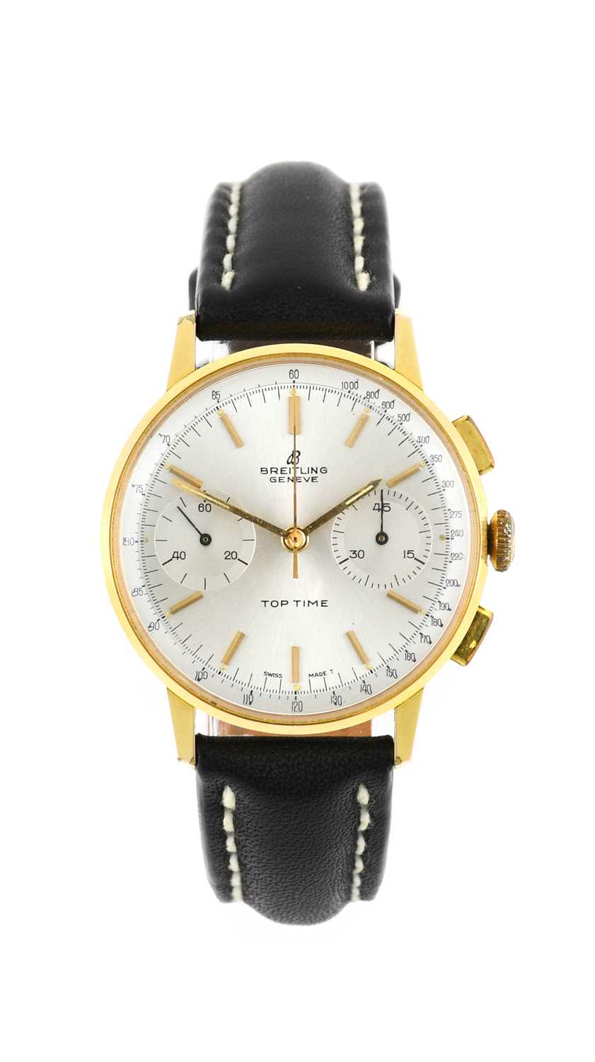Lot 2253 - Breitling: A Plated and Steel Chronograph...