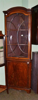 Lot 516 - Glazed mahogany floor standing corner cupboard