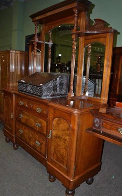 Lot 521 - Late 19th/early 20th century walnut mirror backed sideboard