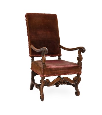 Lot 587 - A French Louis XIII-Style Walnut Framed Open...
