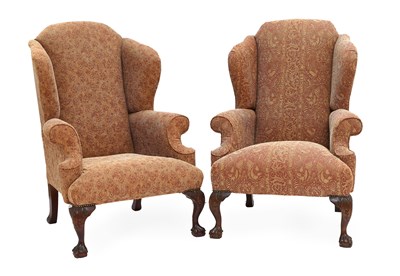 Lot 568 - Two Similar George III-Style Wing-Back...
