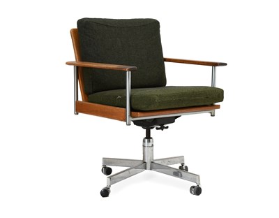 Lot 638 - A 1970s Doerner Teak and Stainless Steel...