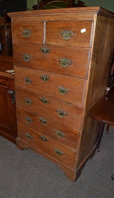 Lot 529 - Oak chest of two short over five long drawers